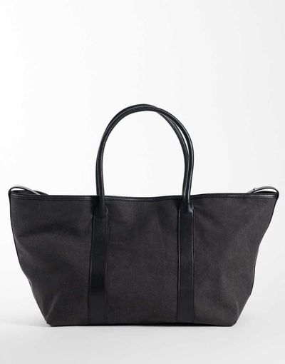 Arket ARKET canvas oversized tote bag in black