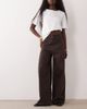 Arket ARKET Cedar high rise wide leg jeans in brown - 1