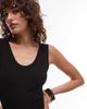 Arket ARKET compact rib knit sleeveless midi dress in black - 2