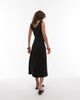 Arket ARKET compact rib knit sleeveless midi dress in black - 3