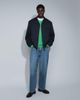 Arket ARKET cotton blend funnel neck short jacket in dark blue - 3