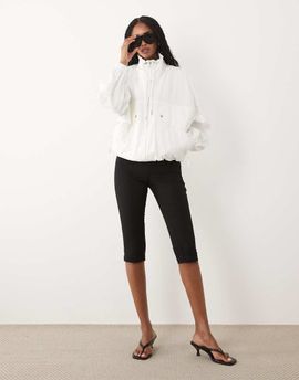 Arket ARKET cotton funnel neck utility jacket in white