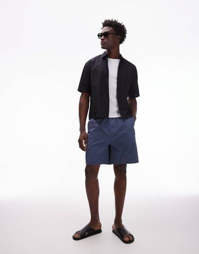 Arket ARKET cotton pull-on shorts in blue