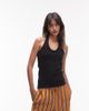 Arket ARKET cotton rich halter neck jersey top in black - 1
