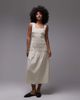 Arket ARKET cotton rich midi dress with smocked bodice and drop waist in beige-Neutral - 1