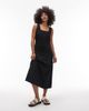 Arket ARKET cotton rich midi dress with smocked bodice and drop waist in black - 1