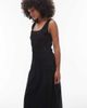 Arket ARKET cotton rich midi dress with smocked bodice and drop waist in black - 2