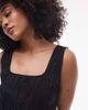 Arket ARKET cotton rich midi dress with smocked bodice and drop waist in black - 4