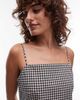 Arket ARKET cotton rich square neck mini dress in black and white monochrome gingham plaid-Multi - 3
