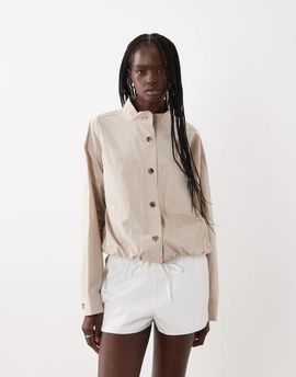 Arket ARKET cotton sporty overshirt in light brown