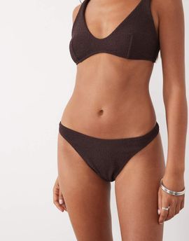 Arket ARKET crinkle bikini bottoms in brown - part of a set