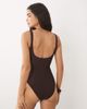 Arket ARKET crinkle one-piece swimsuit in brown - 3