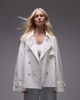 Arket ARKET cropped utility trench coat with storm flap in white - 1