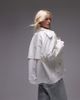 Arket ARKET cropped utility trench coat with storm flap in white - 4