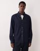 Arket ARKET denim chambray shirt with button collar in dark wash blue - 1