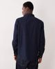 Arket ARKET denim chambray shirt with button collar in dark wash blue - 3