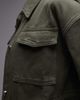 Arket ARKET denim jacket with patch pockets and cinch back in washed khaki-White - 3