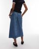 Arket ARKET denim midi wrap skirt in mid wash blue - 4