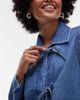 Arket ARKET denim shacket with tie front detail in mid wash blue - 3