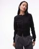 Arket ARKET double-faced wool rich cardigan with cinched waist hem in black - 1