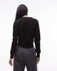 Arket ARKET double-faced wool rich cardigan with cinched waist hem in black - 4