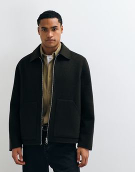 Arket ARKET double layer wool blend short jacket in green
