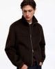 Arket ARKET double layer wool rich short jacket with collar in chocolate brown - 3