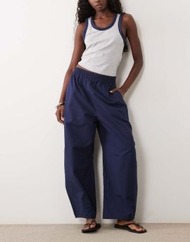Arket ARKET drawstring cotton poplin pants in navy