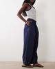 Arket ARKET drawstring cotton poplin pants in navy - 2