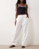 Arket ARKET drawstring cotton poplin pants in white - 1