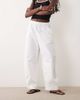 Arket ARKET drawstring cotton poplin pants in white - 2