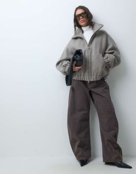 Arket ARKET funnel neck wool bomber in gray