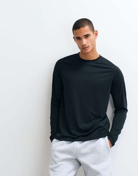 Arket ARKET gym crew neck sweatshirt in black
