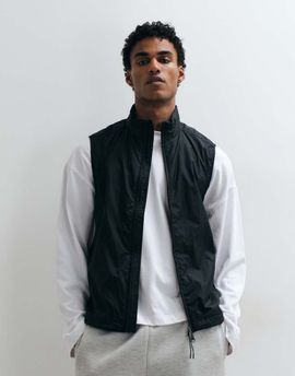 Arket ARKET gym double zip vest in black