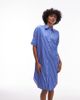 Arket ARKET half sleeve midi shirt dress in blue pinstripe - 1