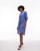 Arket ARKET half sleeve midi shirt dress in blue pinstripe - 2