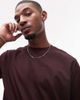 Arket ARKET heavy interlock jersey oversized T-shirt in burgundy-Red - 3