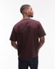 Arket ARKET heavy interlock jersey oversized T-shirt in burgundy-Red - 4