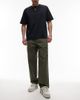 Arket ARKET heavy poplin pants with button front in khaki-Green - 1