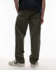 Arket ARKET heavy poplin pants with button front in khaki-Green - 2