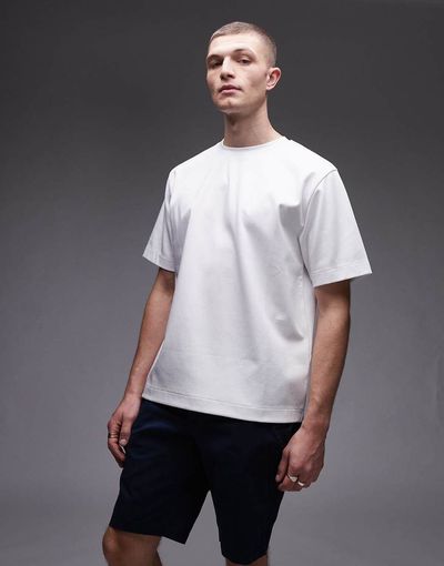 Arket ARKET heavyweight interlock jersey oversized t-shirt in white