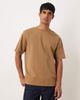 Arket ARKET heavyweight interlock oversized fit short sleeve t-shirt in brown scuba-style fabric - 1