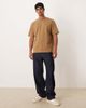 Arket ARKET heavyweight interlock oversized fit short sleeve t-shirt in brown scuba-style fabric - 2