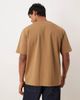 Arket ARKET heavyweight interlock oversized fit short sleeve t-shirt in brown scuba-style fabric - 3