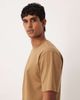 Arket ARKET heavyweight interlock oversized fit short sleeve t-shirt in brown scuba-style fabric - 4