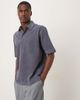 Arket ARKET heavyweight jersey short sleeve polo shirt in dark blue - 1