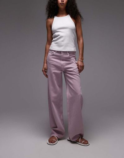 Arket ARKET high waist relaxed leg jeans in lilac-pink