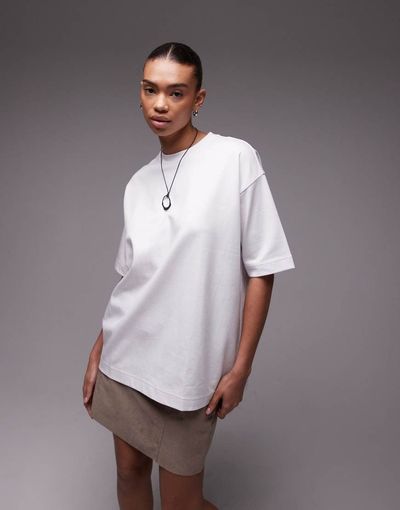 Arket ARKET interlock long line short sleeve t-shirt in white