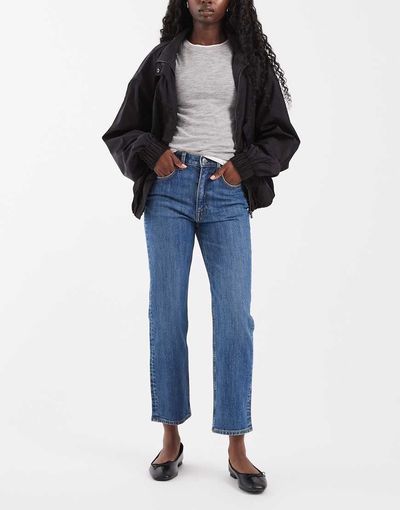 Arket ARKET Jade stretch slim leg jeans in mid wash blue-Navy