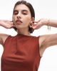 Arket ARKET jersey boat neck tank top in rust red - 2